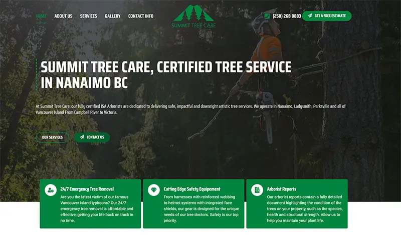 completed project for Summit Tree Care 3646 Reynolds Rd, Nanaimo, BC V9T 2P4